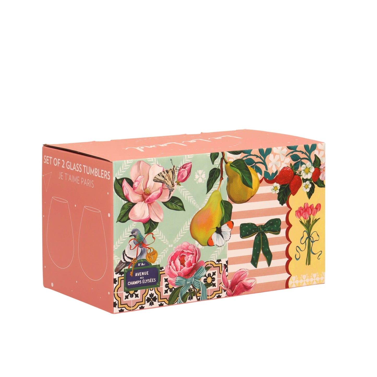 Glass Tumbler Large Je t'aime Paris (Set of 2 glasses)