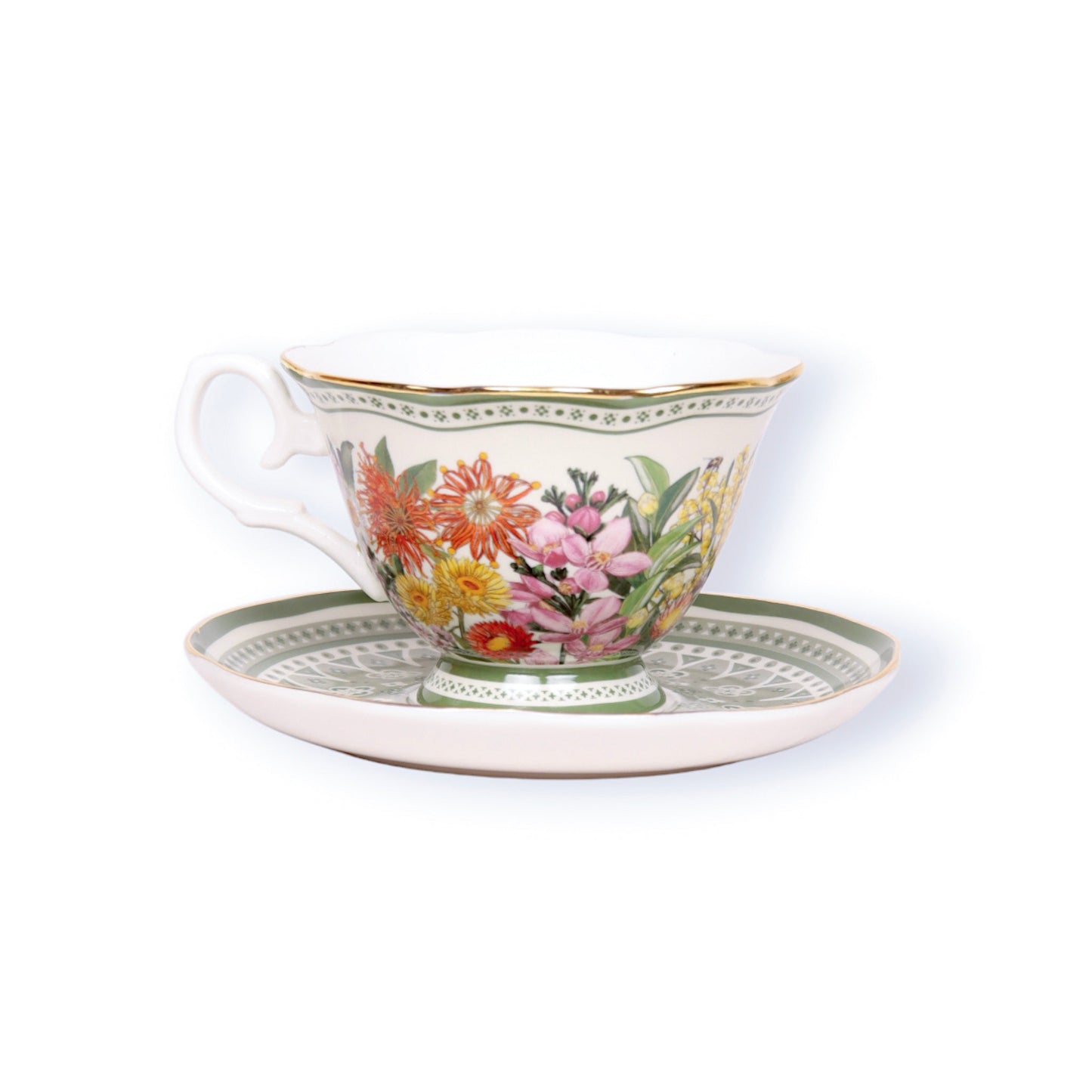 Tea Cup & Saucer Botanical Blooms