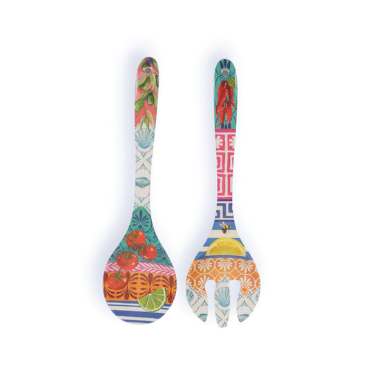 Salad Servers Mediterranean Summer