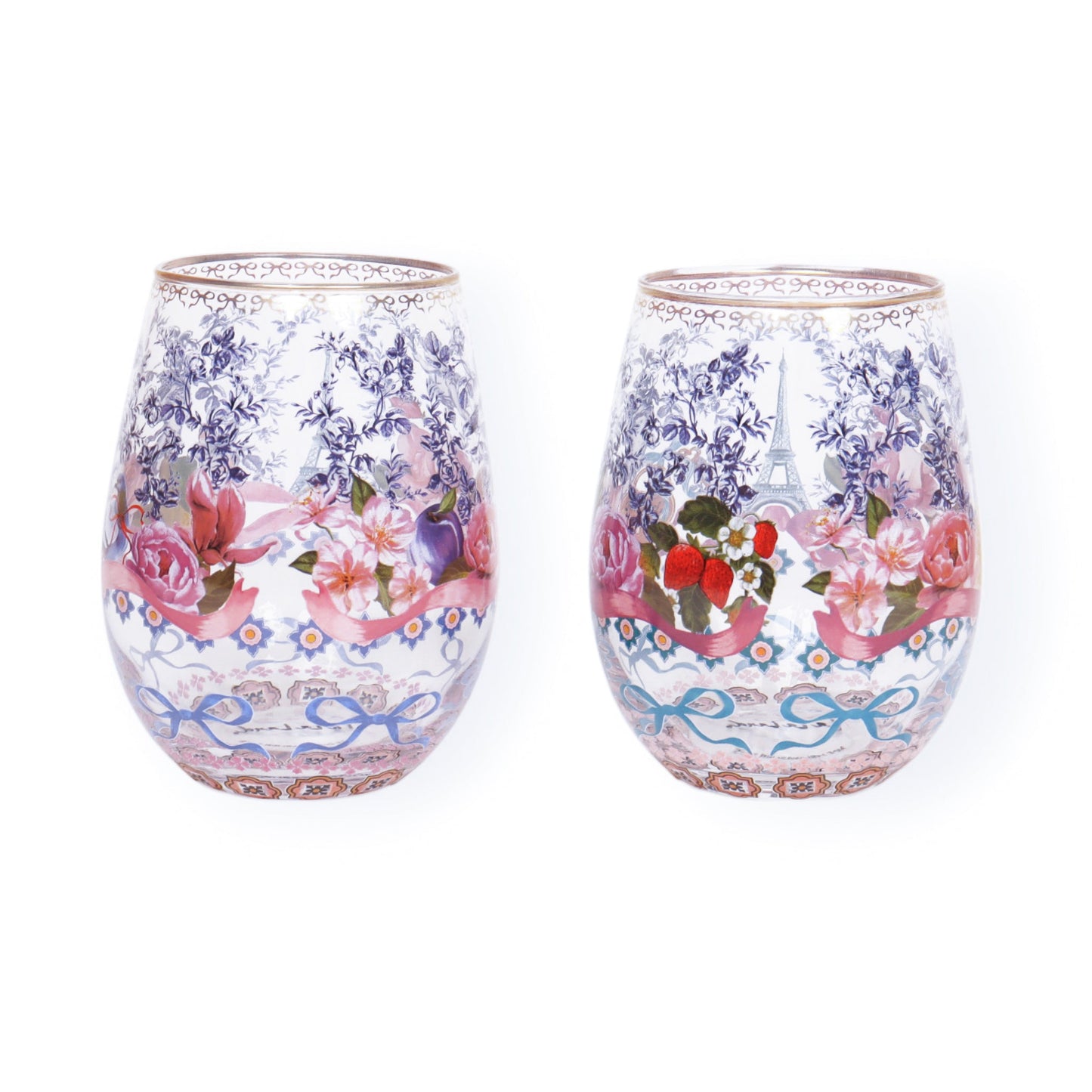 Glass Tumbler Large Je t'aime Paris (Set of 2 glasses)
